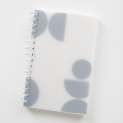 Coiled Notebook | Modern Abstract Half Circles  | CLEAR COVER