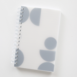 Coiled Notebook | Modern Abstract Half Circles  | FROSTED COVER