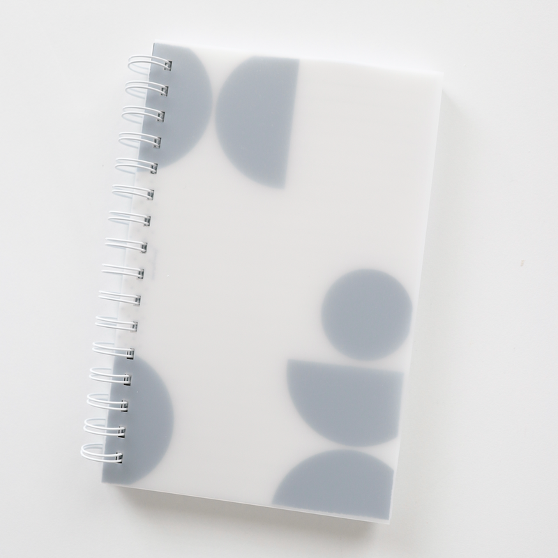 Coiled Notebook | Modern Abstract Half Circles  | FROSTED COVER