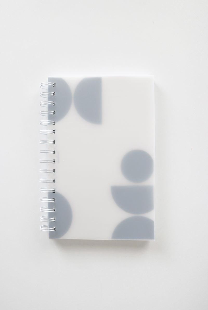 Coiled Notebook | Modern Abstract Half Circles  | CLEAR COVER