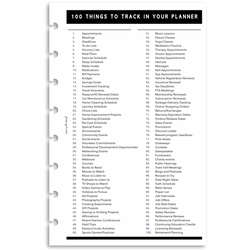 100 Things To Track In Your Planner | Vellum Dashboard