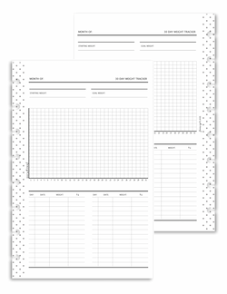 Weight Loss Tracker Inserts