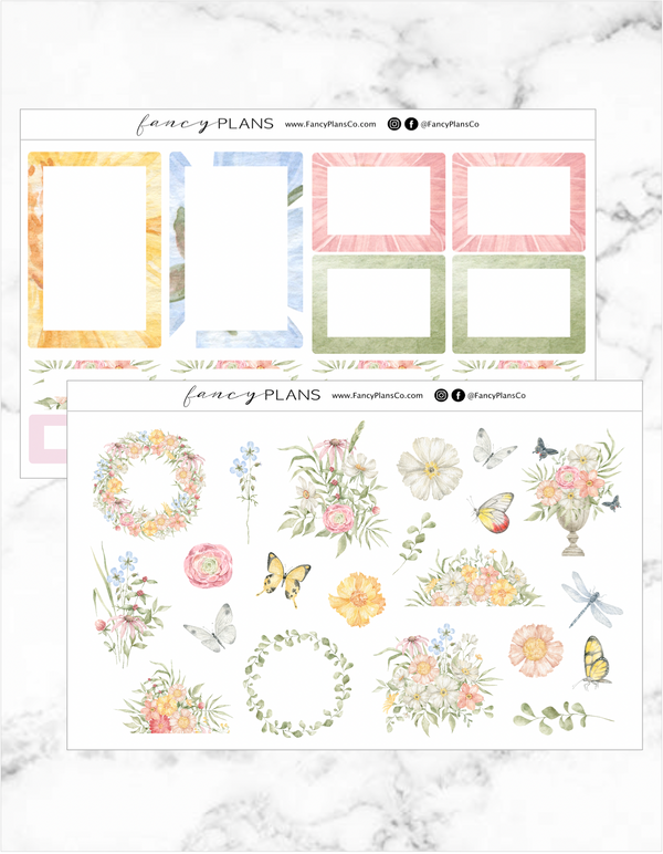 Butterfly Garden Boxes and Icons Stickers
