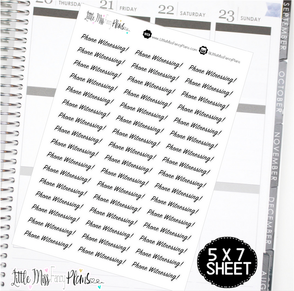 Phone Witnessing <JW Ministry Wording> | Erin Condren, Happy Planner Stickers, Personal Planner