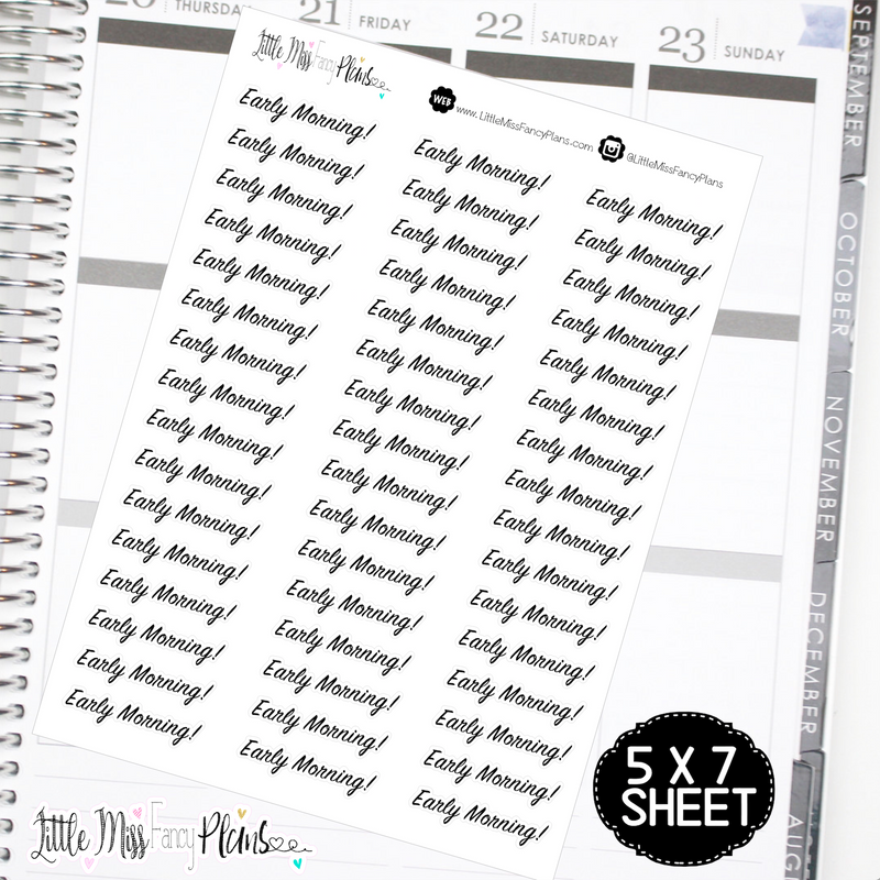 Early Morning! <JW Ministry Wording> | Erin Condren, Happy Planner Stickers, Personal Planner