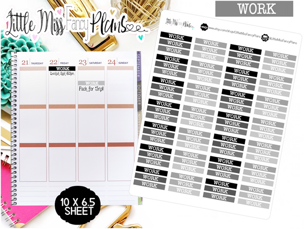 Work Header Stickers-Neutral | Erin Condren, Happy Planner Stickers, Personal Planner