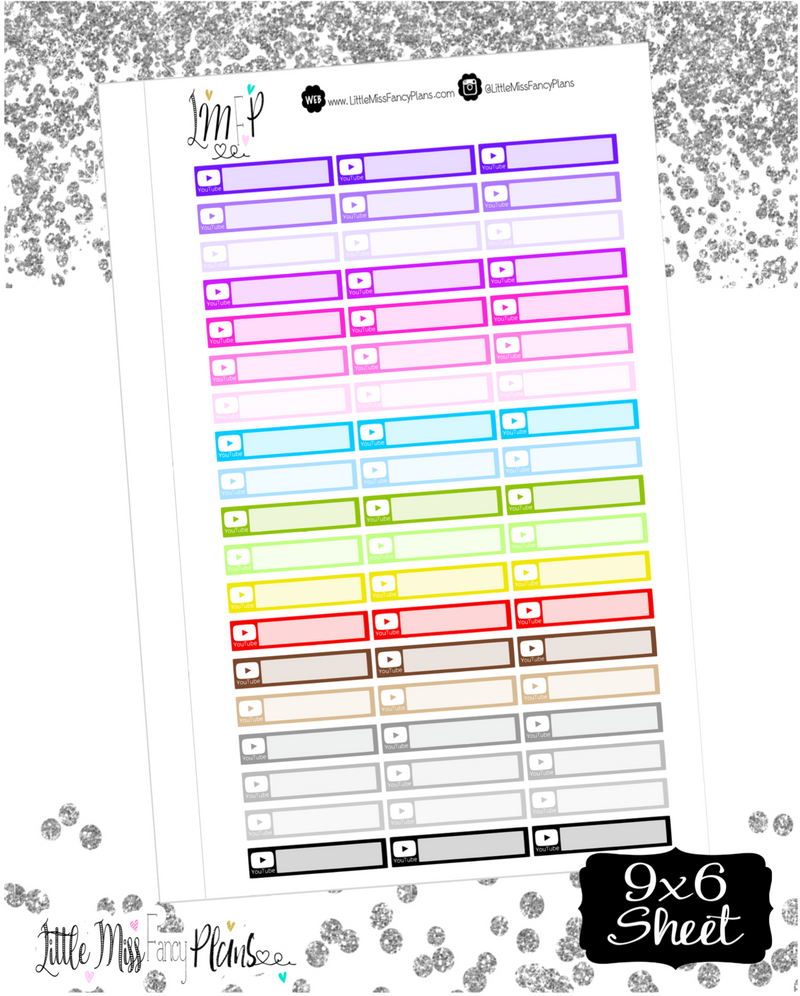 Youtube Label Stickers<Social Media> | Erin Condren, Happy Planner Stickers, Personal Planner