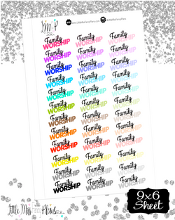 Family Worship Stickers | Erin Condren, Happy Planner Stickers, Personal Planner