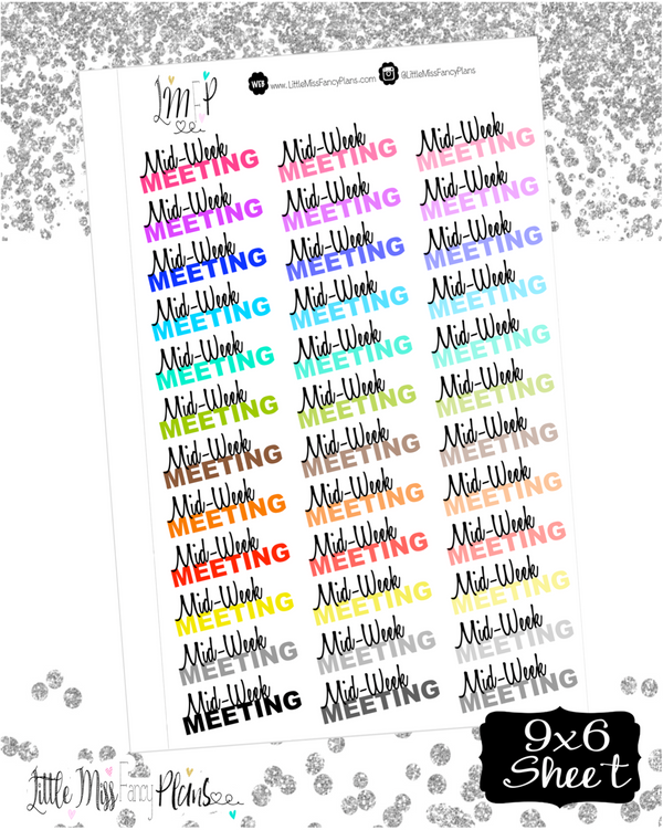 Midweek Meeting Stickers | Erin Condren, Happy Planner Stickers, Personal Planner