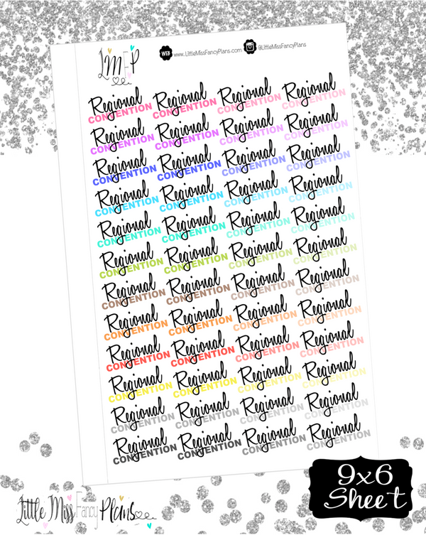 Regional Convention Stickers | Erin Condren, Happy Planner Stickers, Personal Planner