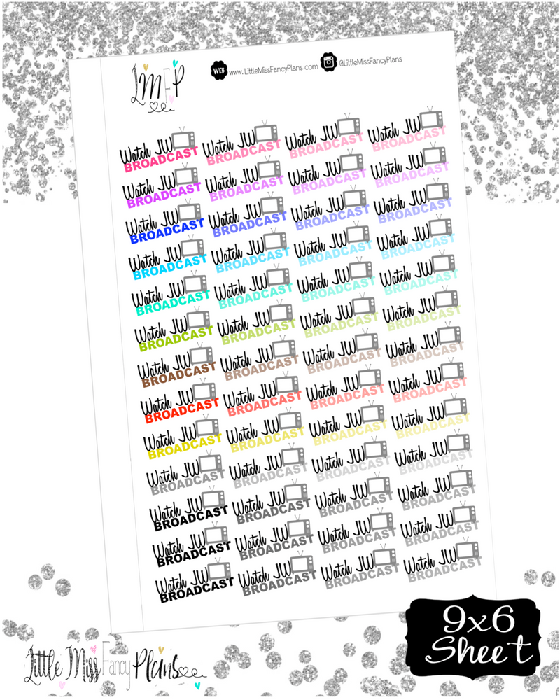 JW Broadcast Stickers | Erin Condren, Happy Planner Stickers, Personal Planner