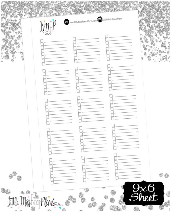 Checklist Box Stickers (Half Boxes)