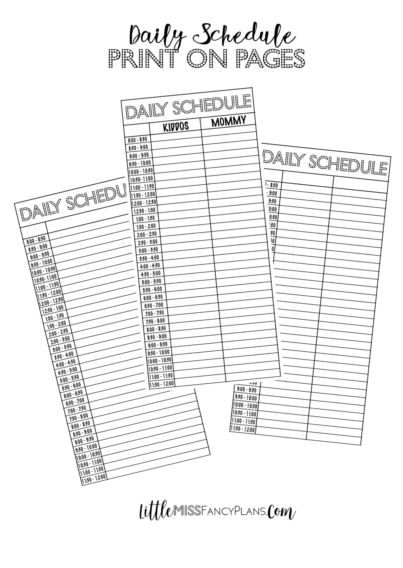 Daily Schedule Print On For Half Sheets | Classic Size Happy Planner – Fancy Plans Co daily-schedule-print-on-for-half-sheets-classic-size-happy-planner-fancy-plans-co