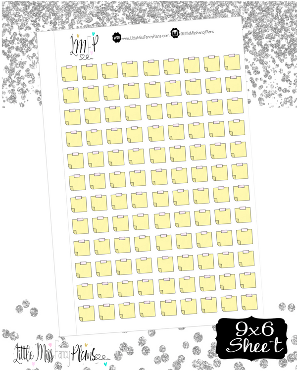 Yellow Sticky Note Stickers <Little Icons> | Erin Condren, Happy Planner Stickers, Personal Planner