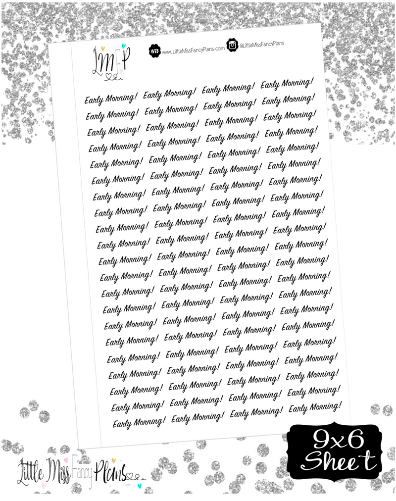 Early Morning! <JW Ministry Wording> - Erin Condrin, Happy Planner Stickers, Personal Planner