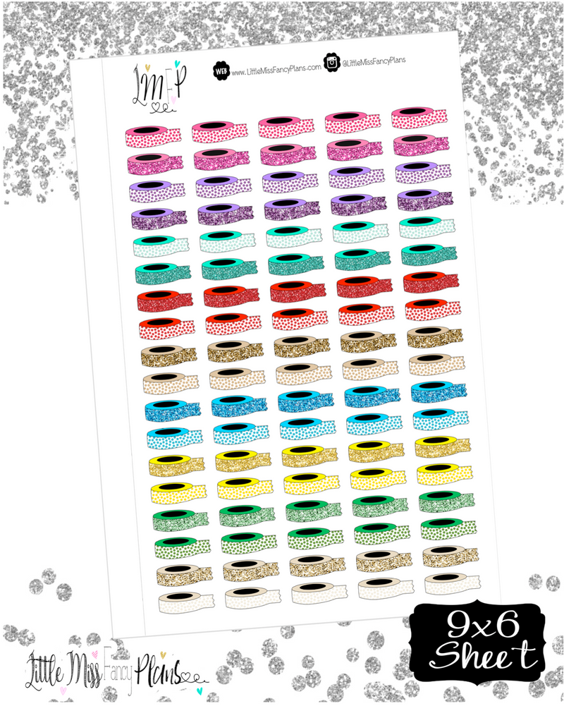 Washi Roll Glitter Icon Stickers <Little Icons> | Erin Condren, Happy Planner Stickers, Personal Planner
