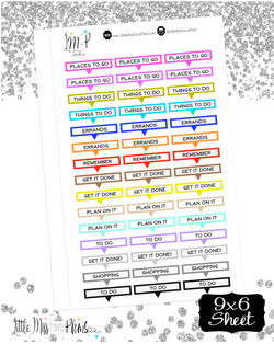 Label Stickers w/ Wording <Label Boxes> - Erin Condren, Happy Planner Stickers