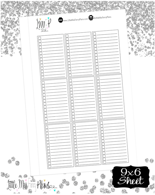 Checklist Box Stickers (Full Boxes) - Erin Condrin, Happy Planner Stickers, Personal Planner
