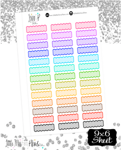 Solid Scalloped Labels <Multi Colored>