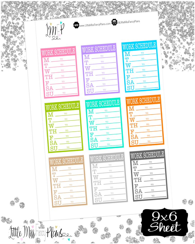 Weekly Table Boxes Weekly Work Schedule Boxes – Fancy Plans Co