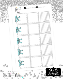 Tri Fold Stickers <Teal Glitter>