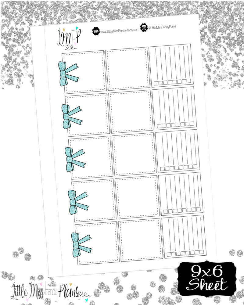 Tri Fold Stickers <Teal Glitter>