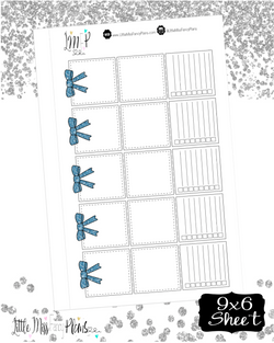 Tri Fold Stickers <Navy Blue Glitter>