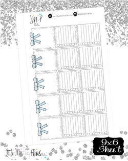 Tri Fold Double List Stickers <Light Blue Glitter>
