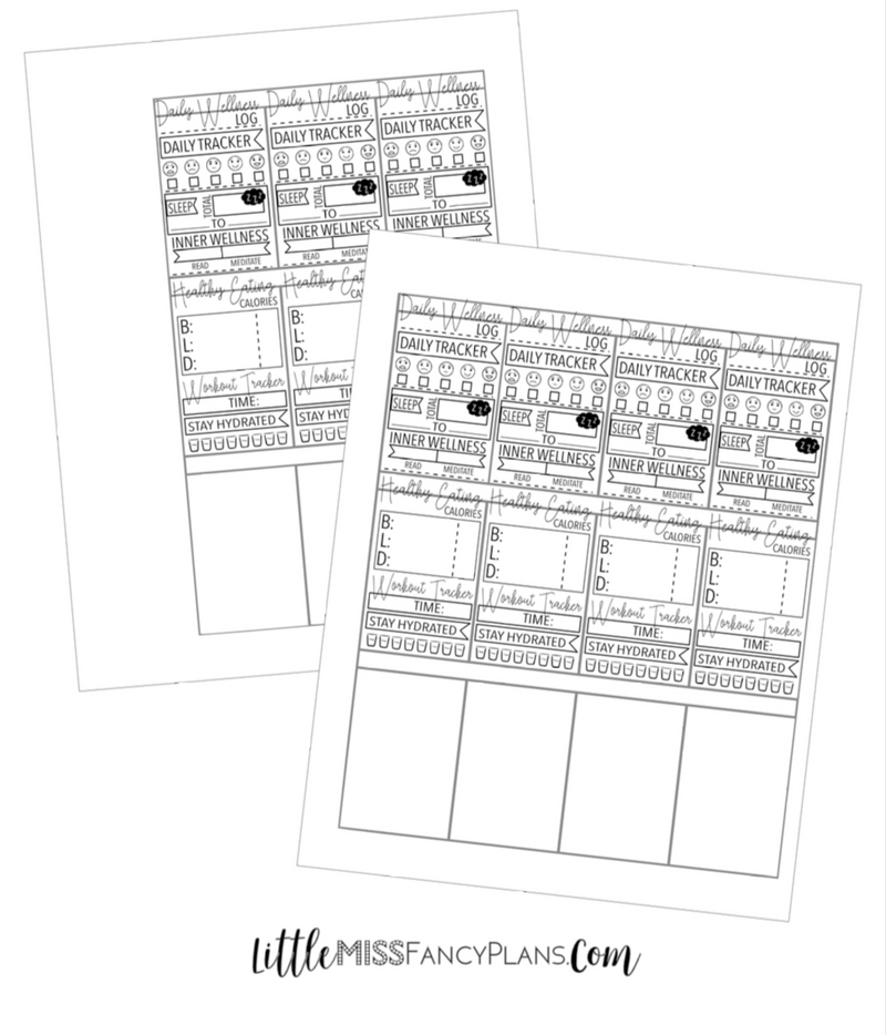 WELLNESS - Template For Printing on Inserts <Printables>  | BIG Size Happy Planner