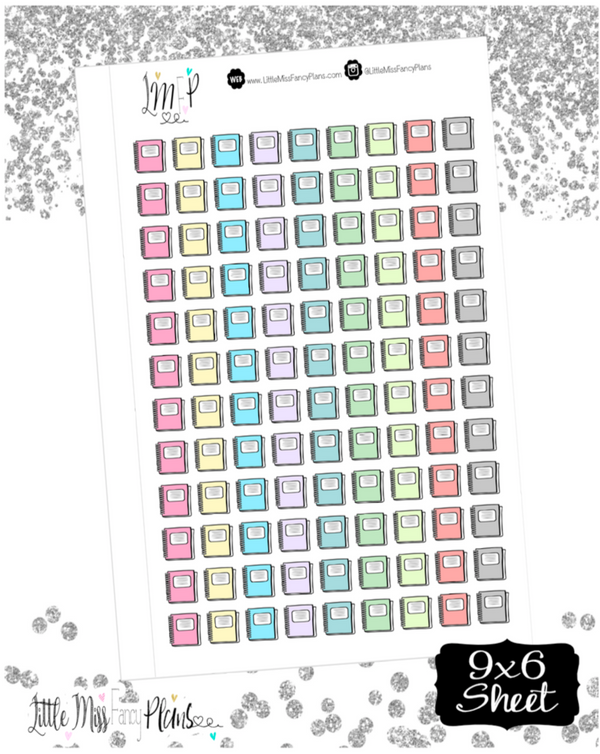 Notebook Stickers <Little Icons> | Erin Condren, Happy Planner Stickers, Personal Planner