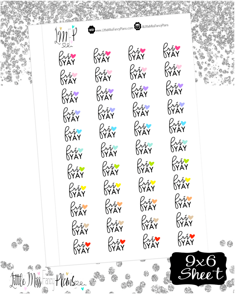 Fri Yay With Heart <Wording Stickers>