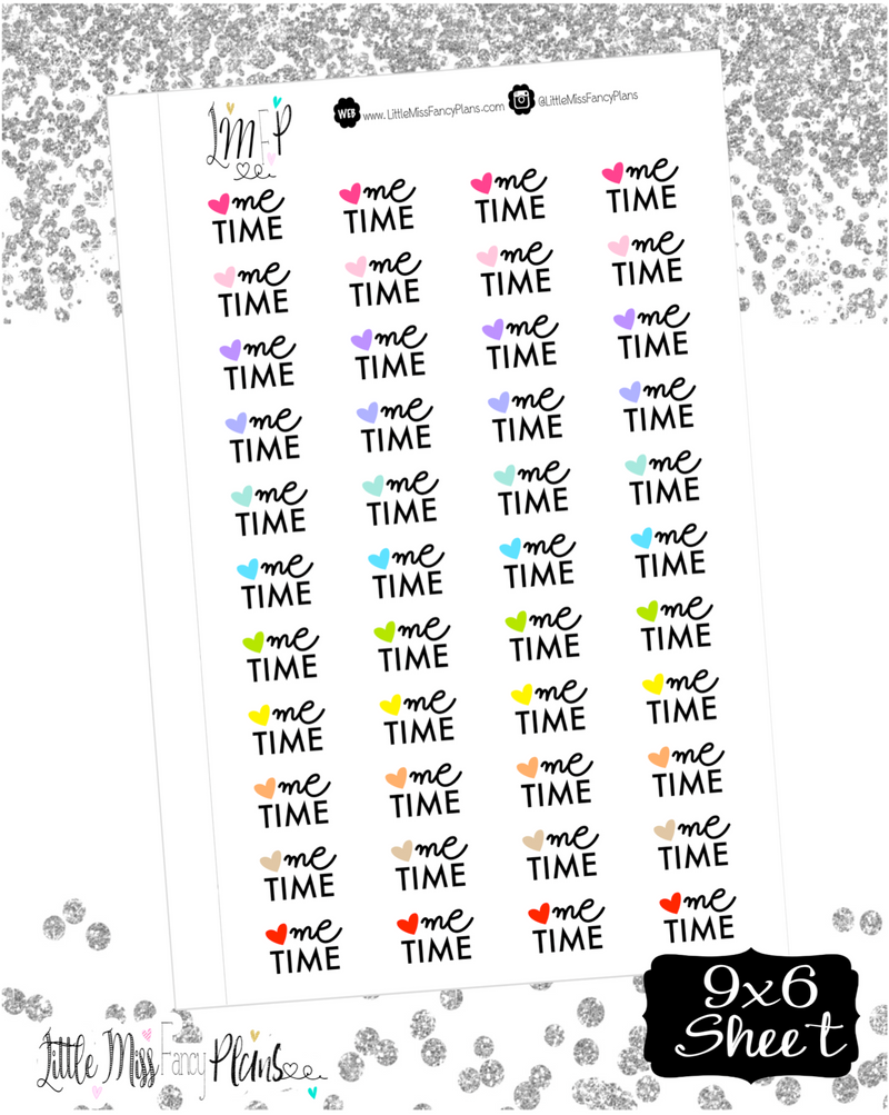 Me Time with Heart Stickers <Wording Stickers>