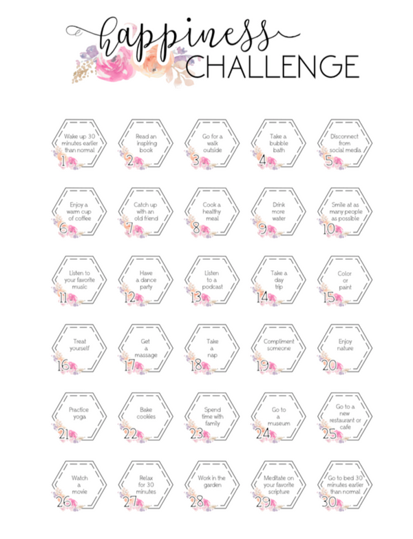 30 Day Happiness Challenge  <Printables> | Mini Size Happy Planner