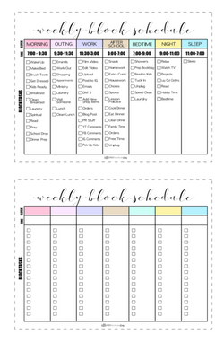 Block Schedule  <Printables> | Classic Size Happy Planner