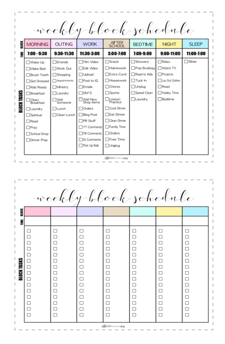 Block Schedule  Classic Size Happy Planner – Fancy Plans Co