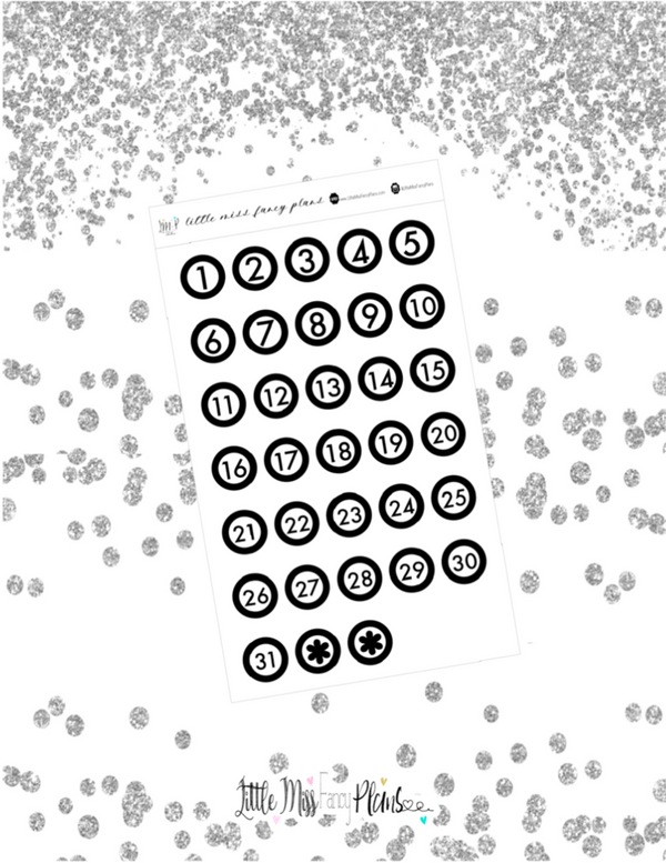 Black and White Lined Dates <Date Dots>