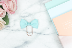 Light Teal Single Bow Paper Paper Clip
