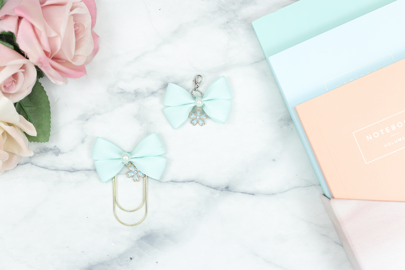 Fabric Bow Paper Clip - ADD COLOR TO NOTES OF ORDER