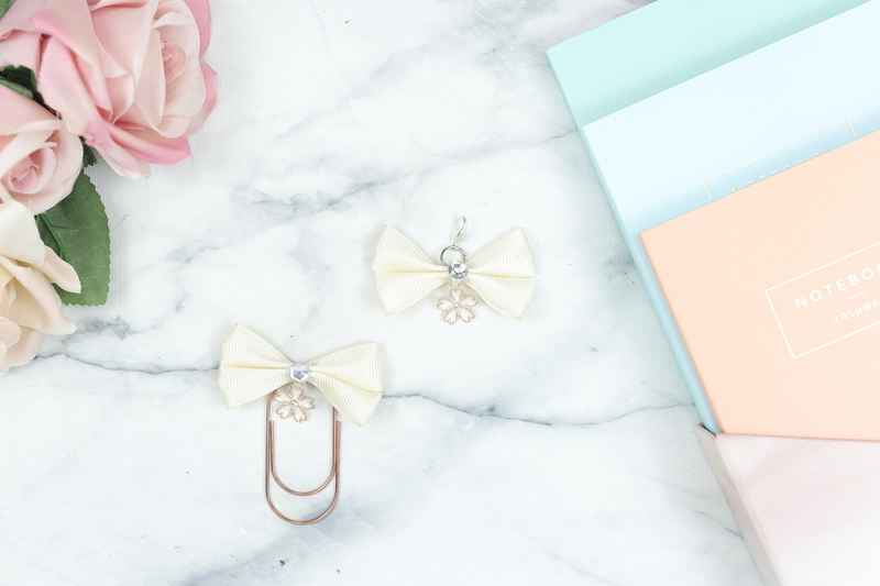 Fabric Bow Paper Clip - ADD COLOR TO NOTES OF ORDER