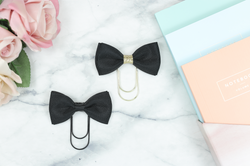 Double Black Bow Paper Paper Clip