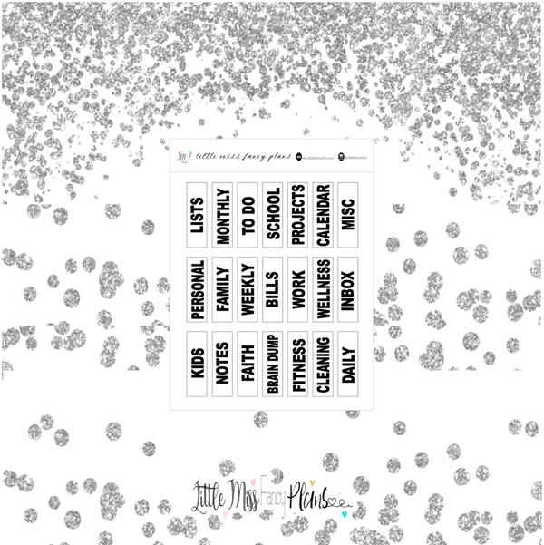 Bold Clear MINI AND CLASSIC Divider Labels <Divider Labels>