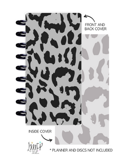Half Sheet Cover Set of 2 <Double Sided Print> Cheetah Black and Grey