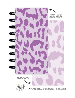 Half Sheet Cover Set of 2 <Double Sided Print> Cheetah Print Purple
