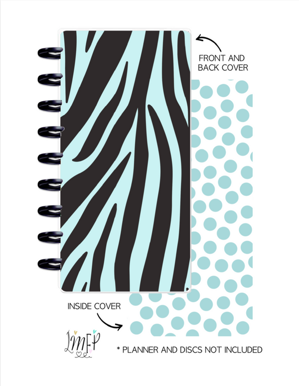 Half Sheet Cover Set of 2 <Double Sided Print> Zebra Print Teal