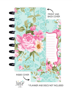 Half Sheet Cover Set of 2 <Double Sided Print> Floral Chic Teal