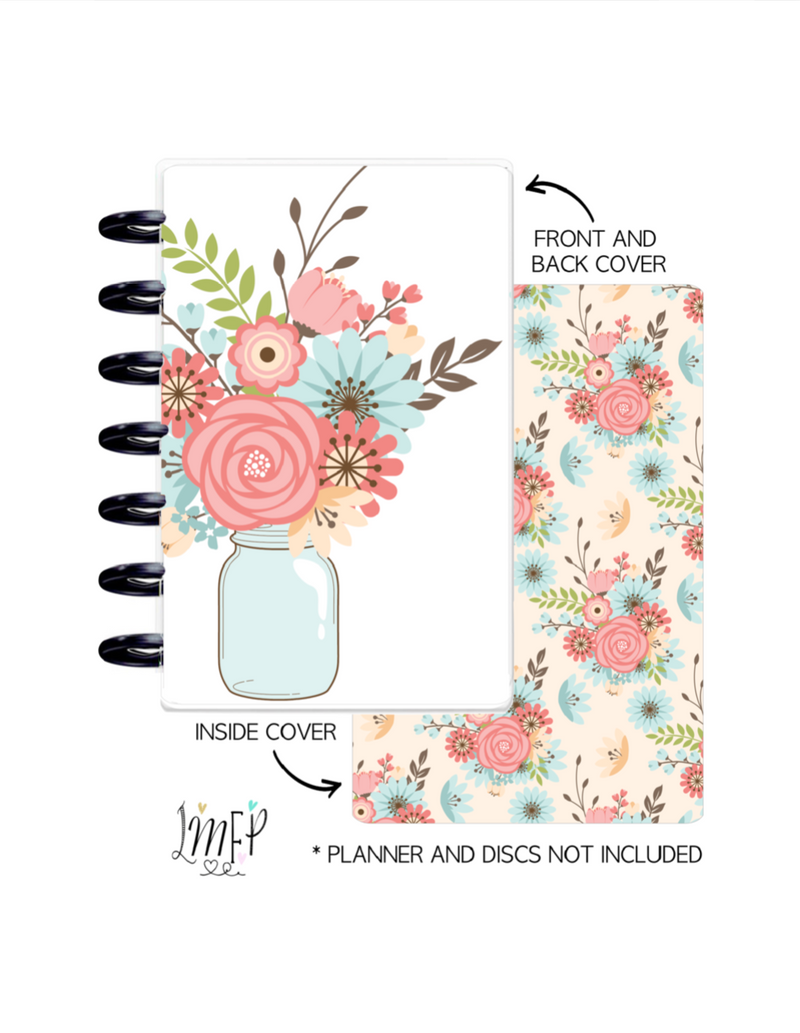 Mini Cover Set of 2 <Double Sided Print> Mason Jar Florals