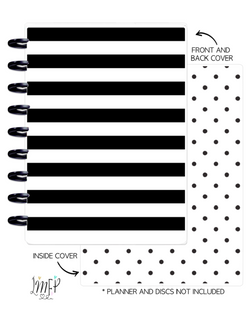 Classic Cover Set of 2 <Double Sided Print> Black And White Stripes and Dots