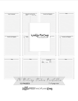 Standard JW WEEKLY Meeting Notebook Inserts <PRINTED AND SHIPPED>