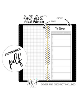 Weekly To Clean Schedule Fill Paper Inserts <PRINTABLE PDF>