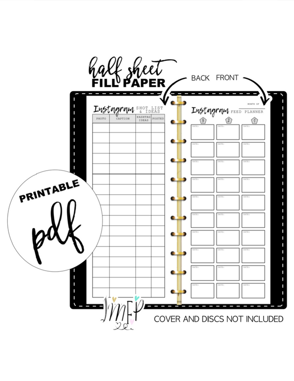 Instagram Content Feed Planner Inserts <PRINTABLE PDF>